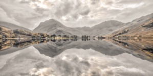 Reflections of moutnains in Lake