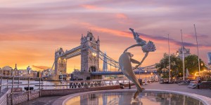 Tower Bridge at sunset, London