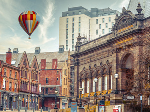 Hot Air Balloon Gliding over Leeds