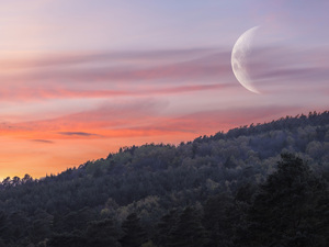 Moon Sunset Hillside