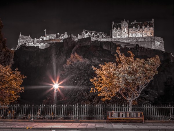 Edinburgh Castle at night Print