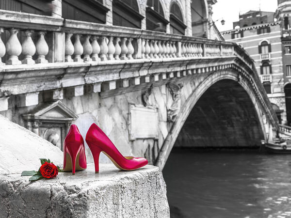 High heels on Rialto Bridge Print