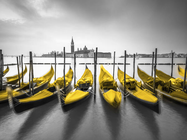 Gondolas in Canal Print