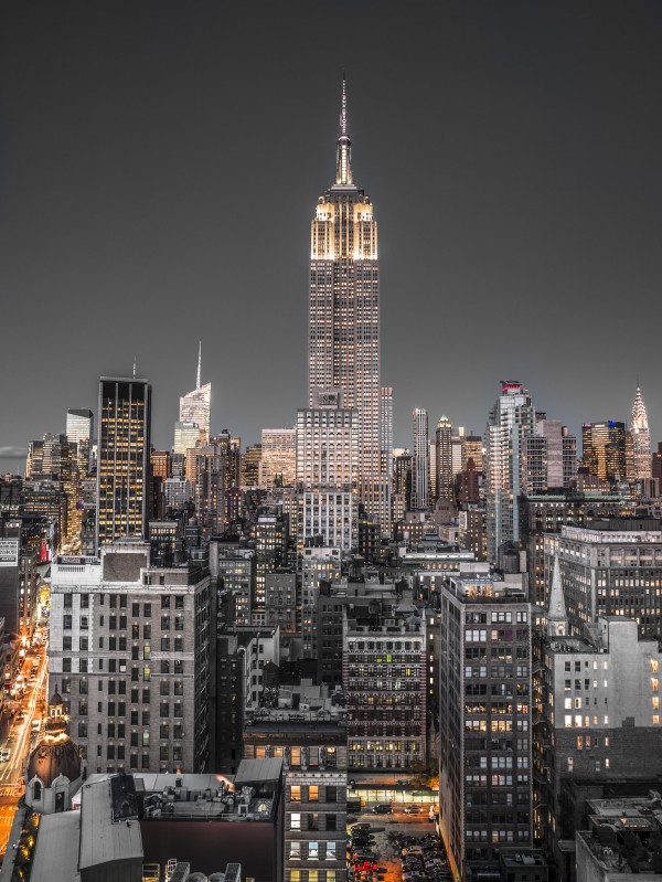 Empire State Building with New York City Manhattan skyline with skyscrapers Print