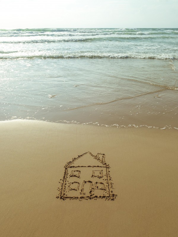 Sweet home drawn on sand at the beach Print