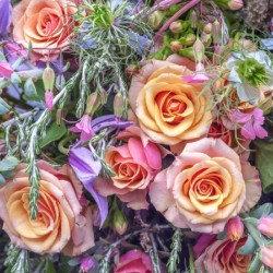 Roses and mixed flowers Print