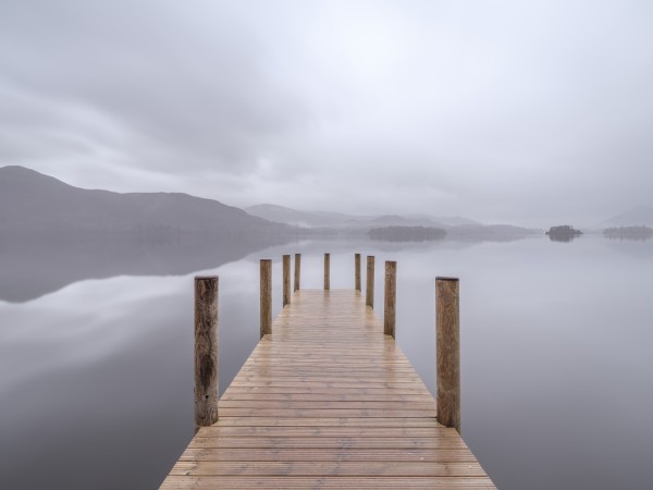 Wooden pier on the lake  Print