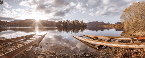 Derwent Isle at sunrise, lake district Print