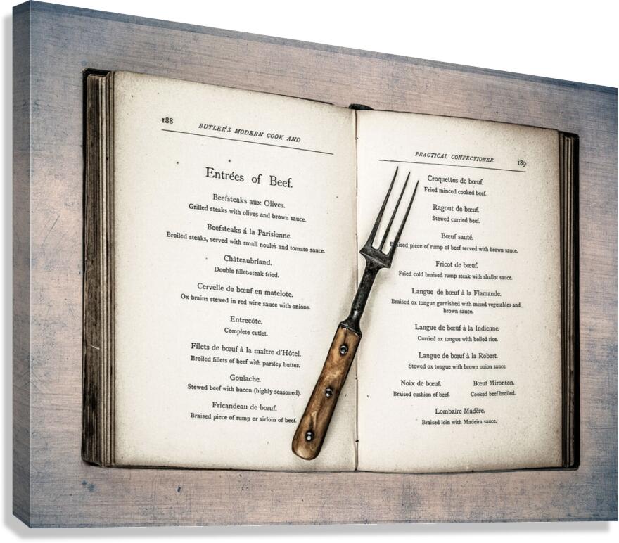 Old cookery book Canvas Print