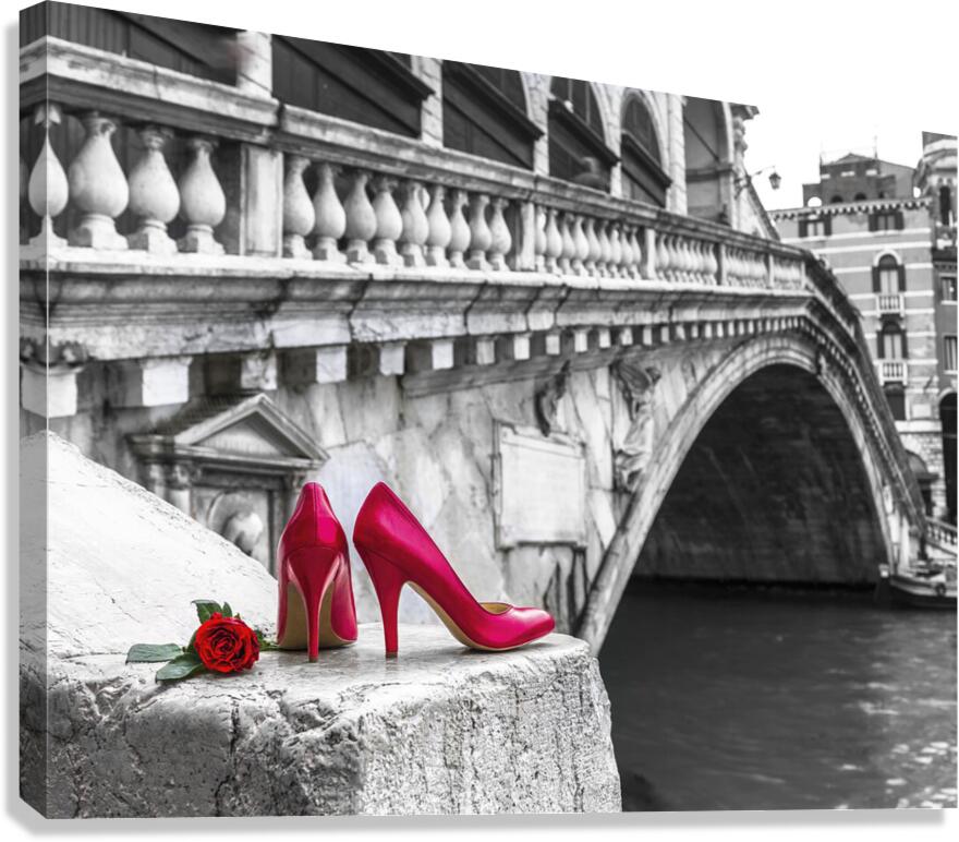 High heels on Rialto Bridge Canvas Print