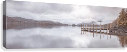 Wooden pier on the lake Canvas Print