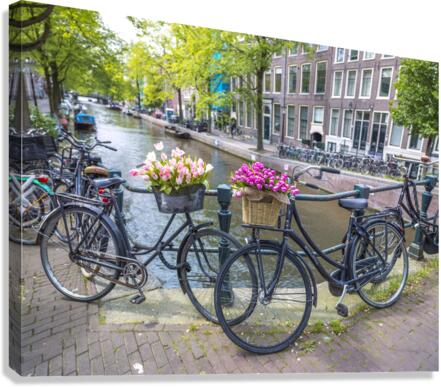 Exploring the Amsterdam Canals  Canvas Print