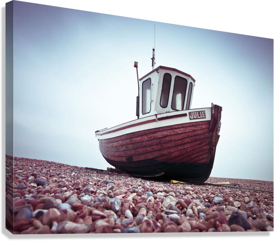 Boat Resting on Pebbled Strand Canvas Print