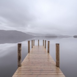 Wooden pier on the lake