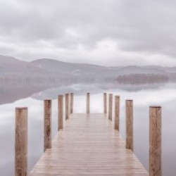 Wooden pier on the lake
