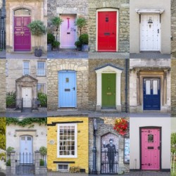 Collage of old doors, Cotswold, UK