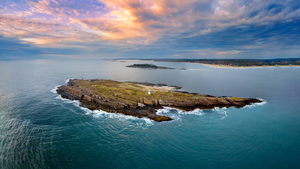 Morning Glow Over Pond Island