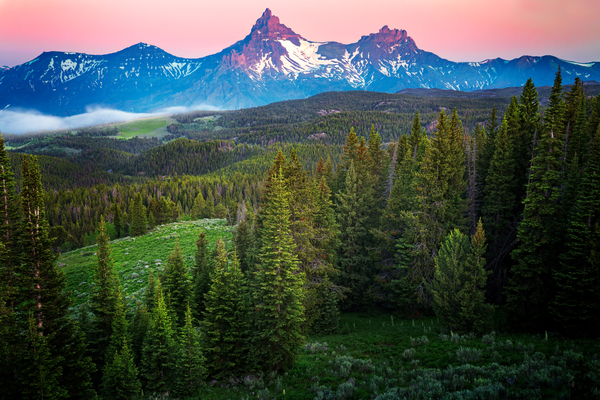 Alpenglow on Pilot Peak by Rick Berk