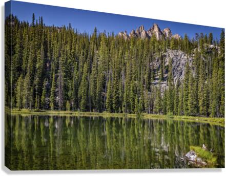Bench Lake Reflection Canvas Print