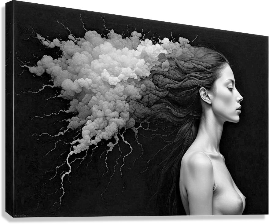 Wild Hair BW Canvas Print