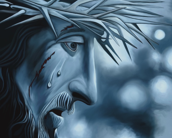 Blue Jesus  by Michelangelo cotroneio