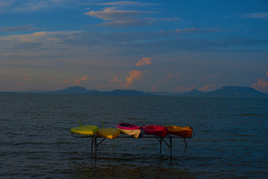 Kayaks on the Balaton Hungary 2023