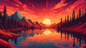 Mountain Lake Sunset
