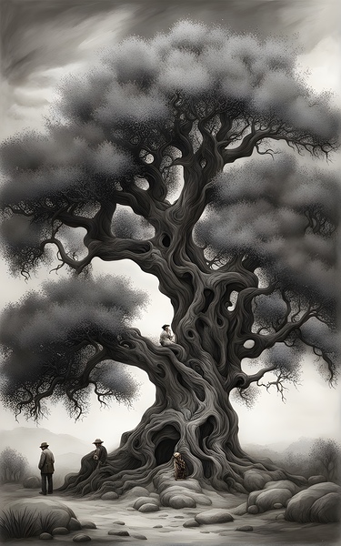 Olive tree illustration Print