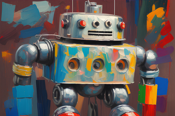 Tin toy robot by Sen Tinel