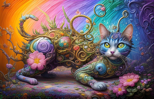 Fanciful feline Print