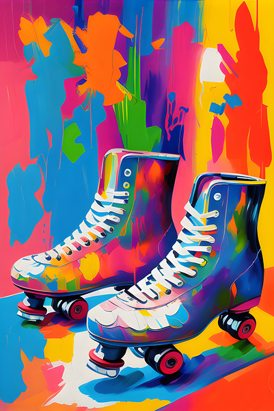 A pair of colorful roller skates by Sen Tinel