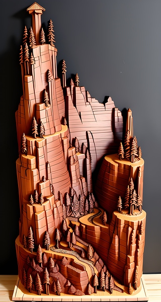 Wood carved gorge wall  by Sen Tinel
