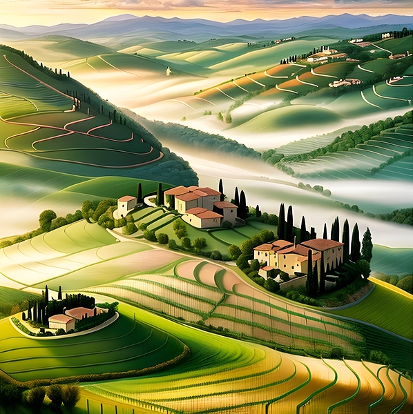 Rolling green hills by Sen Tinel