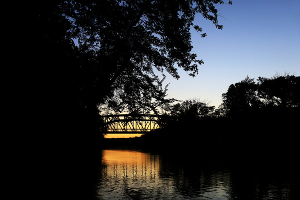 Footbridge at Sunset by Aaron Lehrman