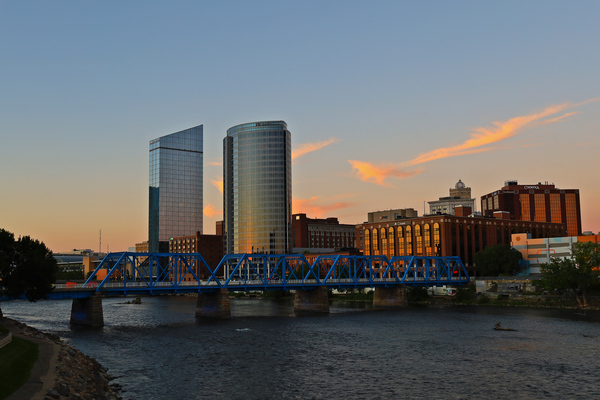 Grand Rapids Skyline at Sunset by Aaron Lehrman