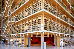 People explore the National Library in Athens