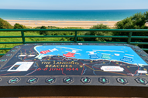 Map showing landing beaches in Normandy France during World War