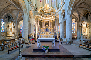 Basilica of St Saviour interior view in Dinan France