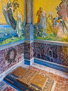 Giuseppe Verdi tomb with mosaic art in Milan Italy