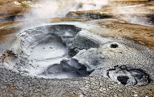 Visit hot springs in Namaskard Iceland during geothermal activi