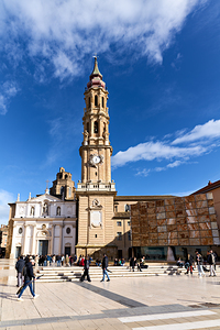 Zaragoza Spain. Cathedral of the Savior of Zaragoza. Catedral del Salvador   La Seo. Museo del Foro de Caesaraugusta
