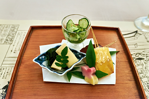 Traditional Japanese food served in a restaurant in Miyajima Jap