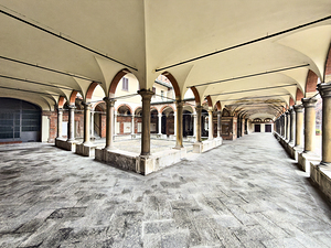 Santa Maria alla Fontana church cloister in Milan Italy with a