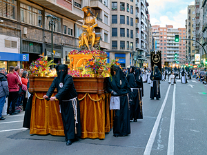 Zaragoza. Saragossa. Aragon. Spain.  Processions of the Easter Holy Week