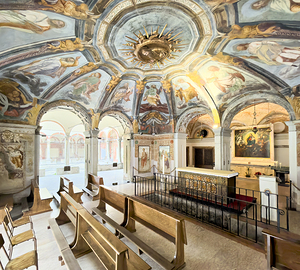 Interior of Santa Maria alla Fontana church in Milan Italy wit