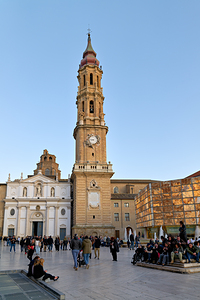 Zaragoza Spain. Cathedral of the Savior of Zaragoza. Catedral del Salvador   La Seo. Museo del Foro de Caesaraugusta