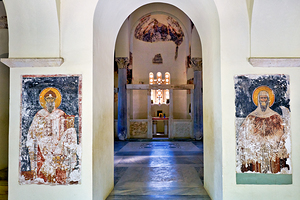 Old church of the holy apostles in ancient agora of athens