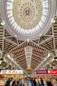 Visit to Central Market in Valencia Spain during a busy afternoo