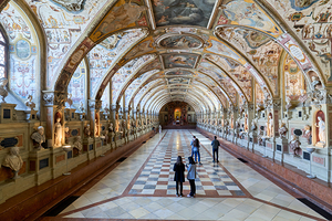 Visitors explore the Residenz Residence Palace in Munich German