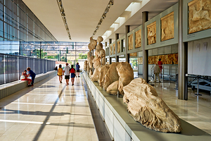 Visit to Acropolis Museum in Athens Greece with ancient sculptur